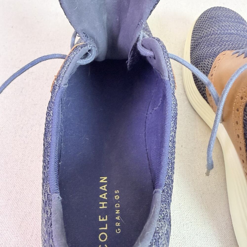 Cole Haan Grand Tour Knit Oxford Shoes Men's 11M Two Tone Blue Tan Casual Preppy - Picture 16 of 16